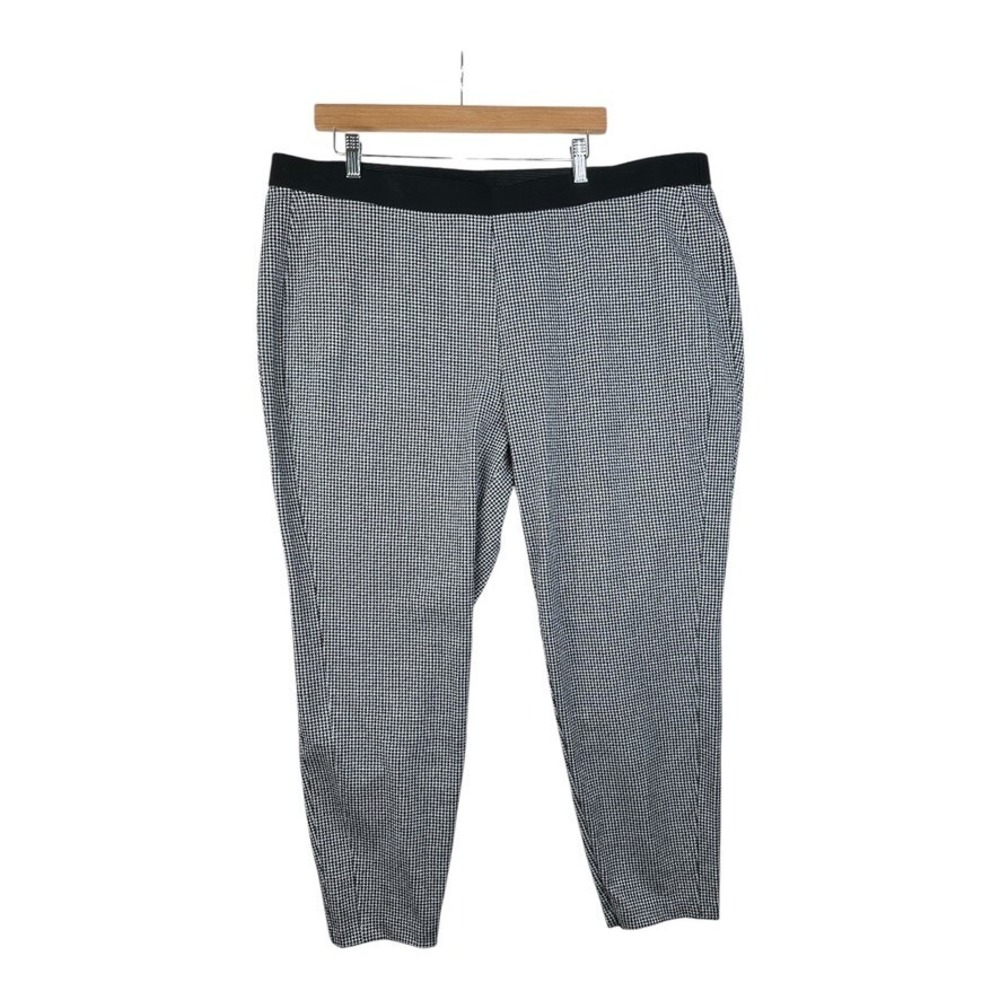 Talbots Women's Black White Houndstooth Soho Ankle Pants size 22W